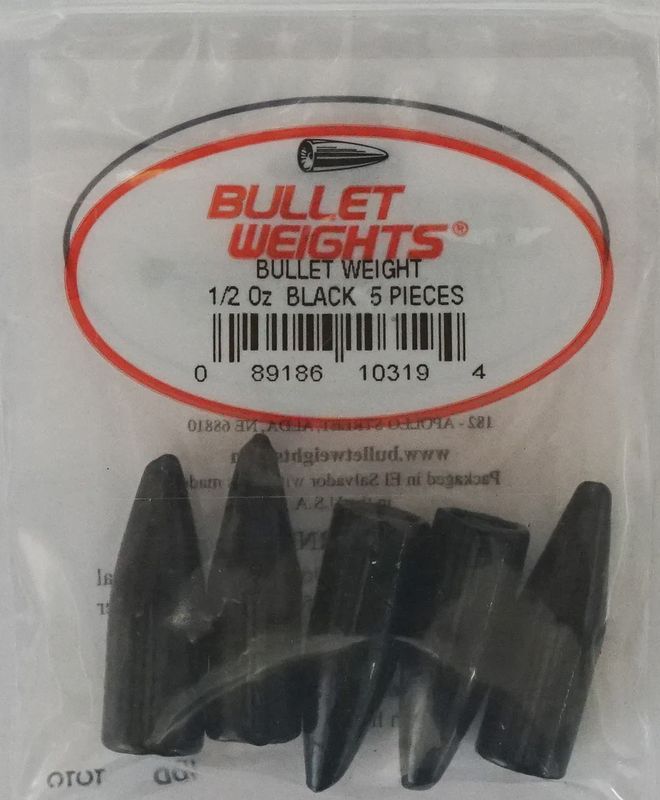 Bullet Weights Bullet Worm Weight In Black