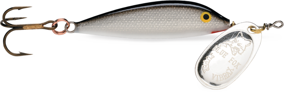 Blue Fox Vibrax Minnow Spin 1/4oz, Color: Silver/Plated Silver