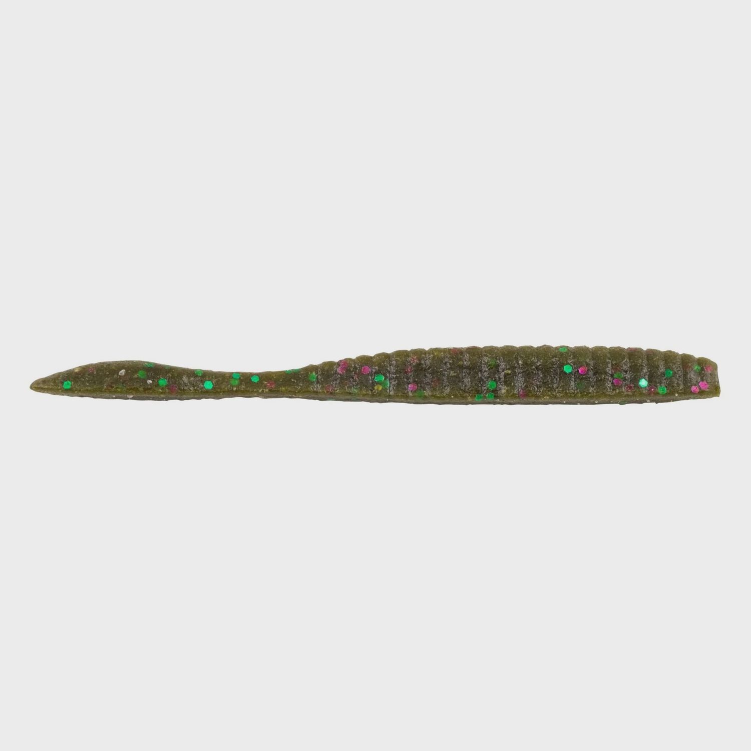 Berkley Powerbait Flat Worm, Color: Green Pumpkin Party, Size: 3.6"