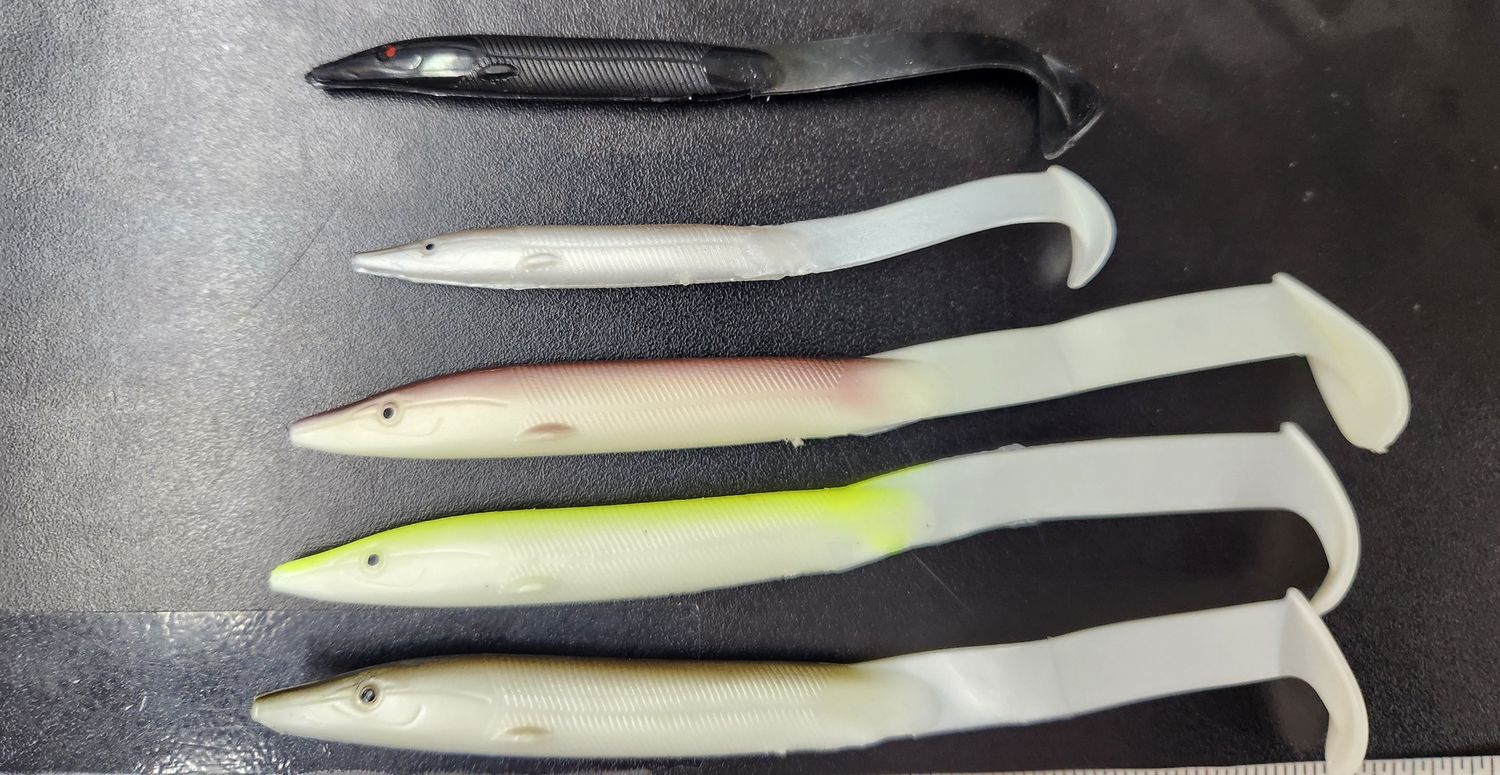 Sportfish Products Unrigged Sand Eel, Color: Black, Size: 4.5"