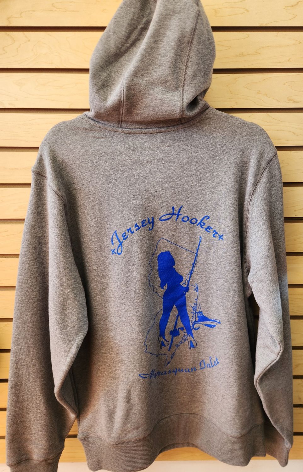 Jersey Hooker Chic Graphic Hoodie, Color: Heather Gray, Size: Small