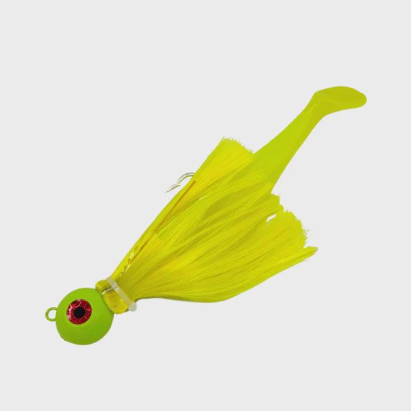 Magictail Magic Cannonball Mojo Rigged with 9" Shad, Color: Chartreuse, Size: 4oz