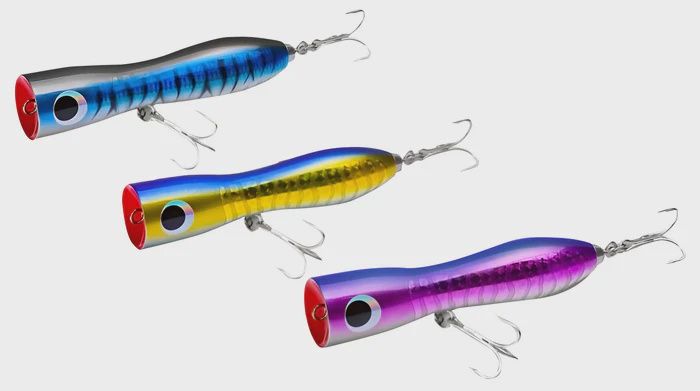 Tsunami 7.5" Hourglass Popper, Color: Blue Silver