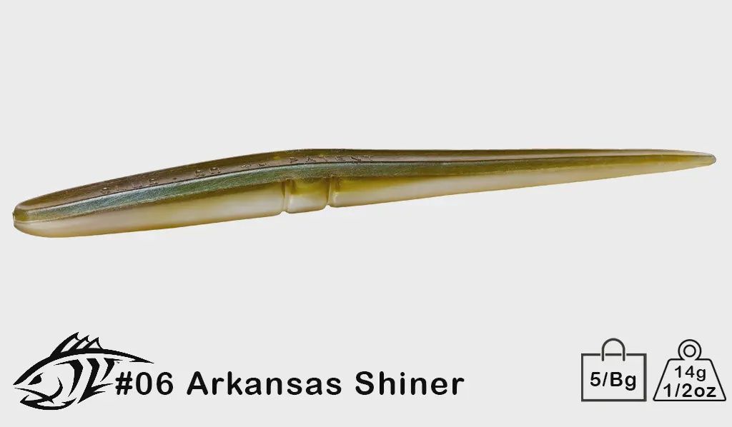 Lunker City Sluggo, Color: Arkansas Shiner, Size: 7.5"