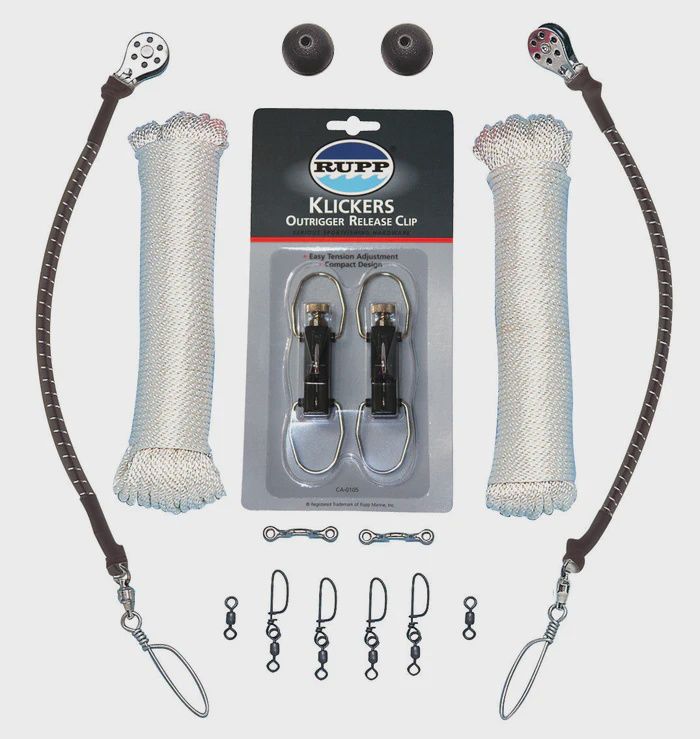 Rupp Marine Single Rigging Kit with Klickers and White Rope Top Gun