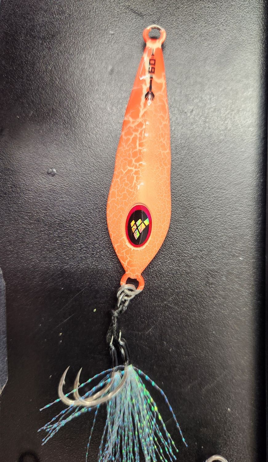 Infamous Tackle Dart Jig, Color: Blaze Orange, Size: 60 Grams