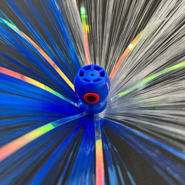 Wolfpack Tackle Jet Head, Color: Blue Head/Blue Crystal Hair, Size: 0.75oz