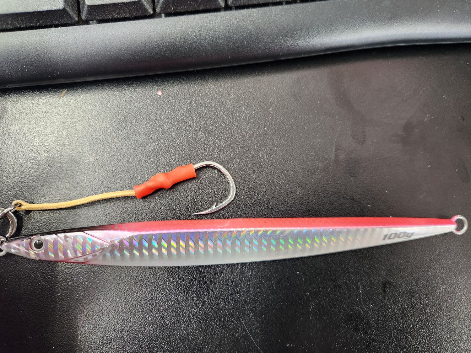 Infamous Tackle Sand Eel Jig, Color: Pink Silver, Size: 100g