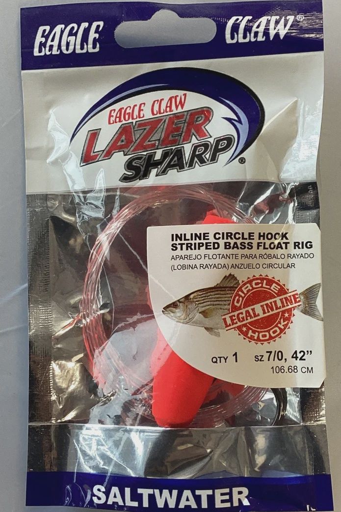 Eagle Claw Inline Circle Hook Striped Bass Float Rig 7/0