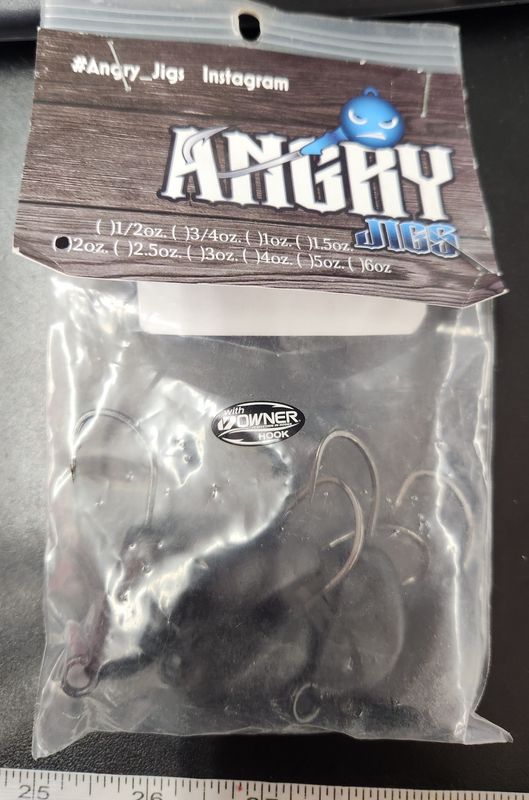 Angry Jigs Blackfish Jigs Black Mussel 5pk