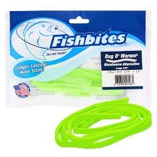 Fish Bite Bloodworms Bag O' Worms Chartreuse 3/8"