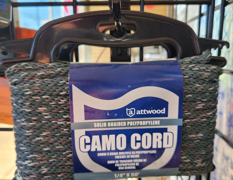 Attwood Solid Braided Polypropylene Camo Cord 1/4"x50'