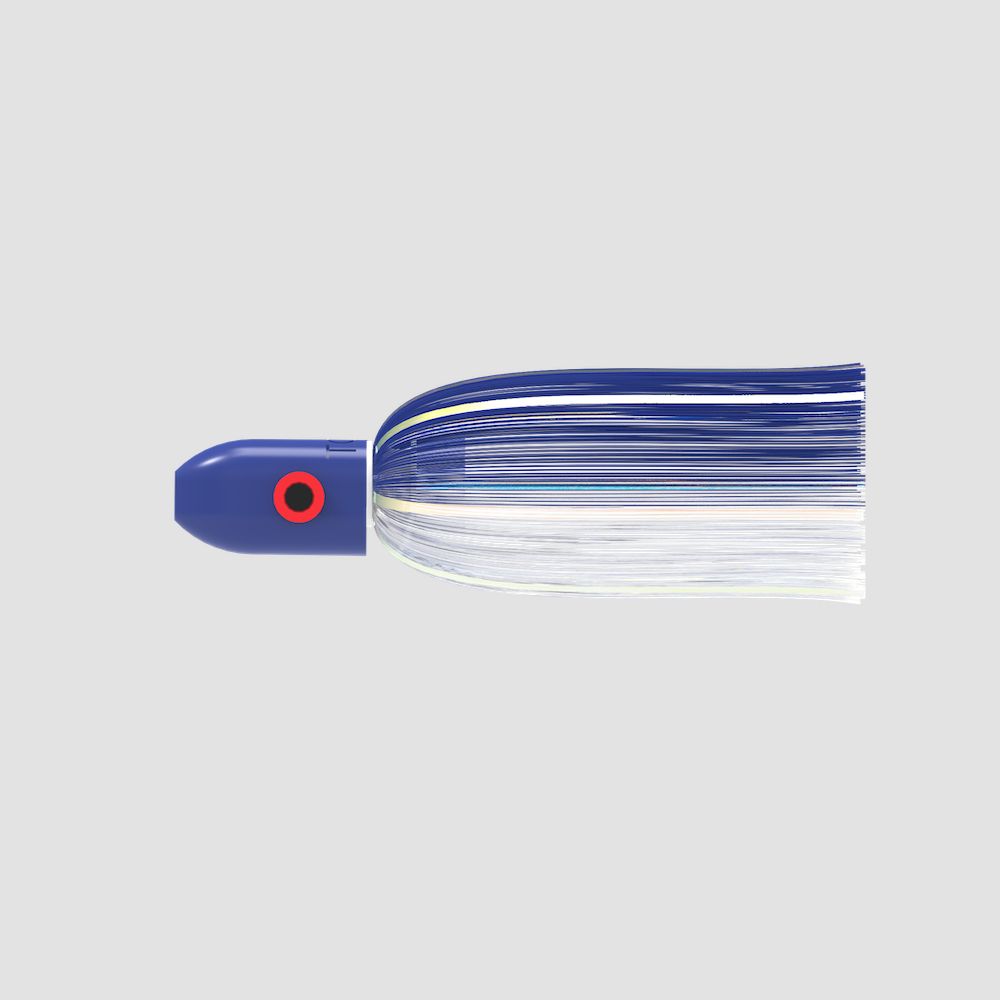 Wolfpack Tackle Ahi Head, Color: Blue Head/Blue Crystal Hair, Size: 2oz
