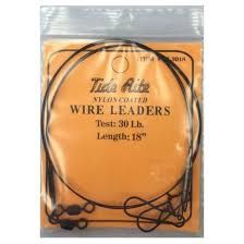 Tide Rite Nylon Coated Wire Leaders, Size: 30lb 18"