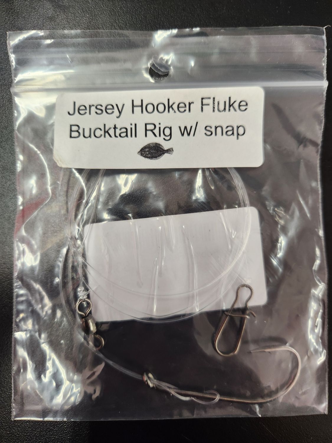 Jersey Hooker Fluke Bucktailing Rig, Color: Plain, Size: 4/0