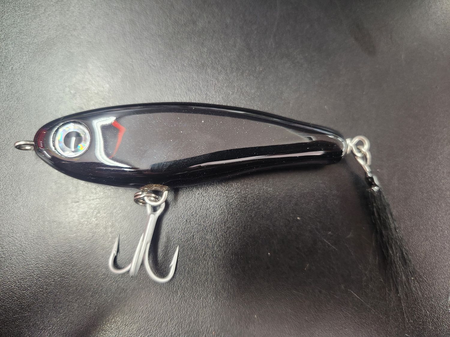 Over the Bar 4" Wooden Stickbait Plug, Color: Black