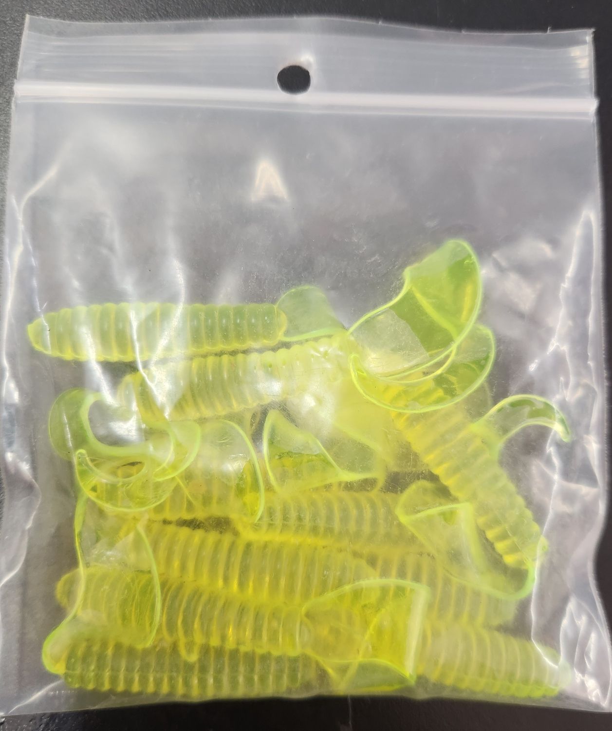 Jersey Hooker 3" Grub in Opague Chartreuse 10pk