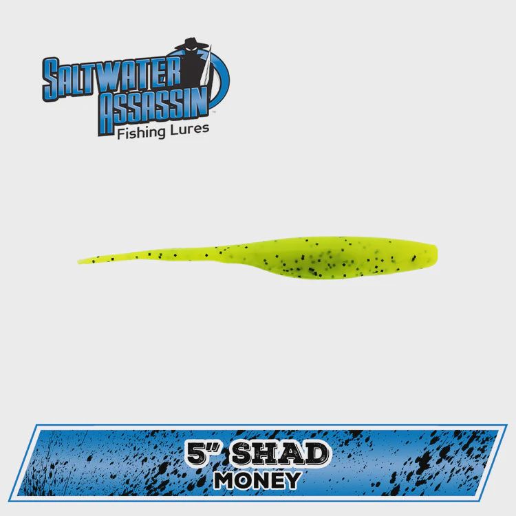 Bass Assassin 5" Saltwater Shad, Color: Money