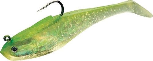 Tsunami 4" Swim  Shad Chartreuse Silver 4pk