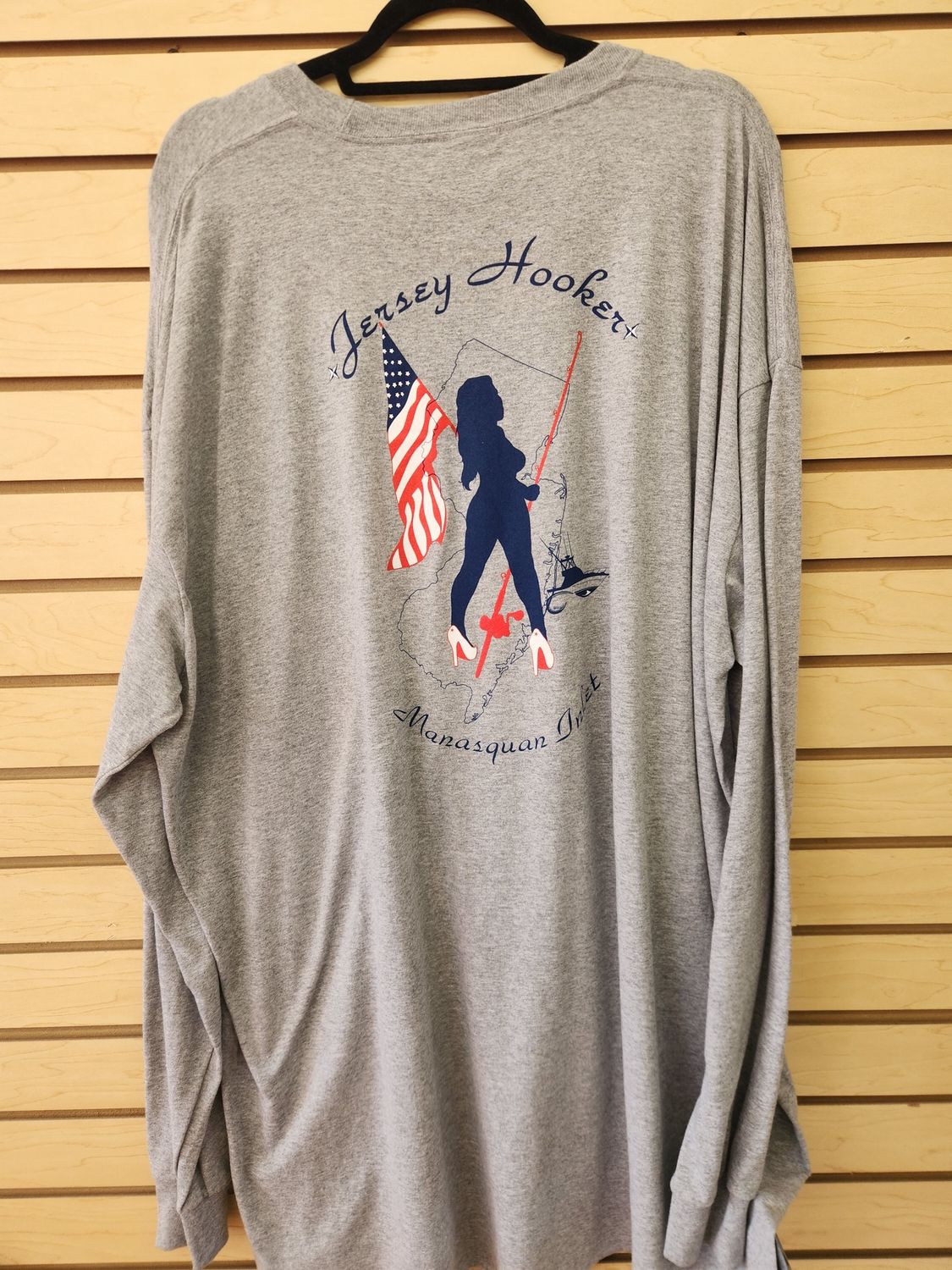 Jersey Hooker Patriotic Chic Long Sleeve Shirt, Size: Small
