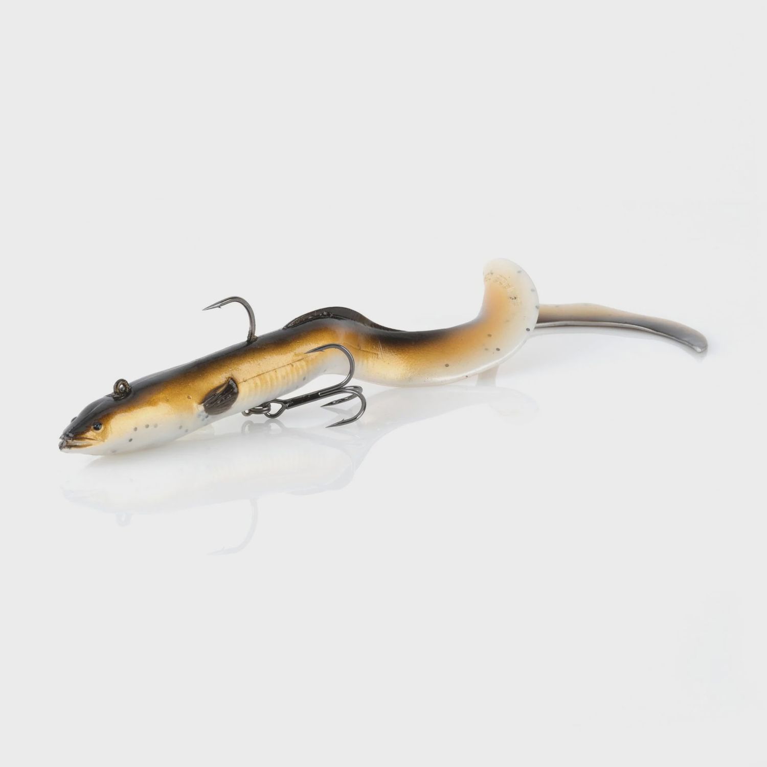 Savage Gear Pre-Rigged 3D Real Eel, Color: Olive Brown Pearl, Size: 8" 1 1/3oz