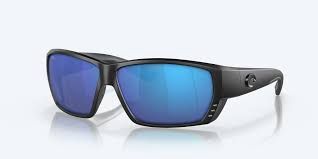 Costa Del Mar Tuna Alley 580G Glass Lenses Matte Black Blue Mirror