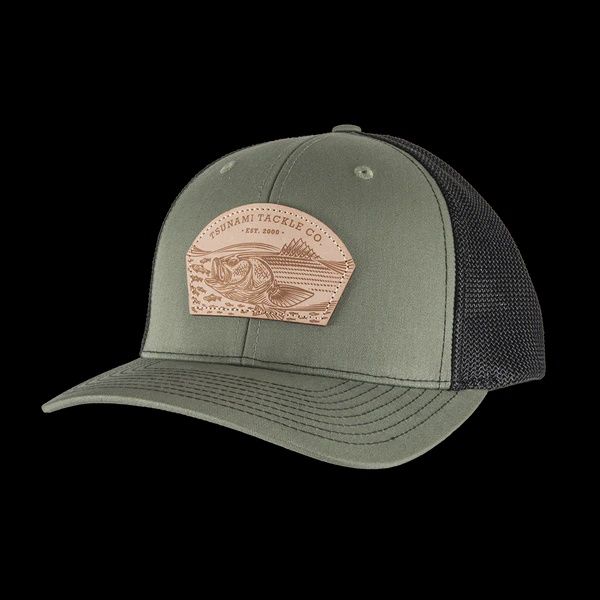 Tsunami Striped Bass Trucker Hat Olive