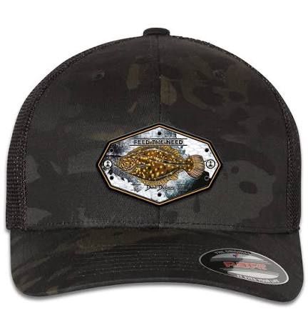 David Dunleavy Flounder Kraken 6 Panel Trucker Snapback Black Hat