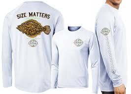David Dunleavy Men's Performance Size Matters Flounder Long Sleeve in Pearl Grey, Size: Small