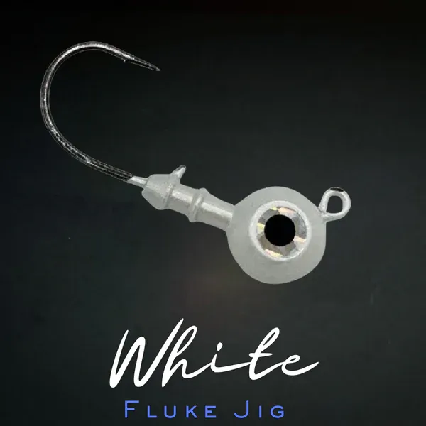 Magictail Round Head Big Eye Jigs, Color: White, Size: 1/4oz