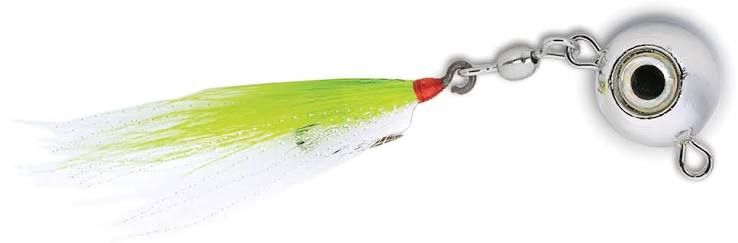 Tsunami Fluke Ball Jig with Teaser, Color: Chrome, Size: 1oz