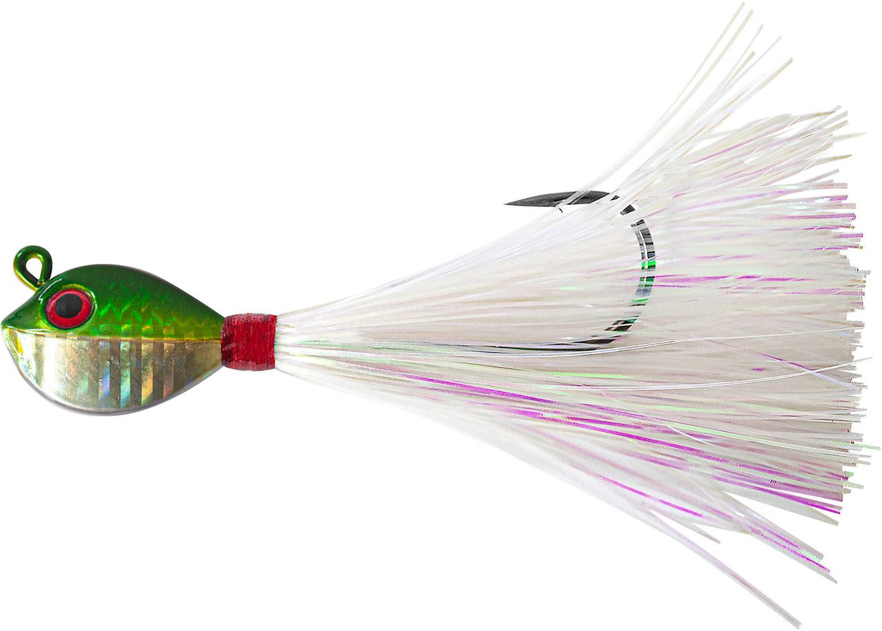 Tsunami Fluke Mania Mylar Flash Bucktails, Color: Chartreuse, Size: 1oz