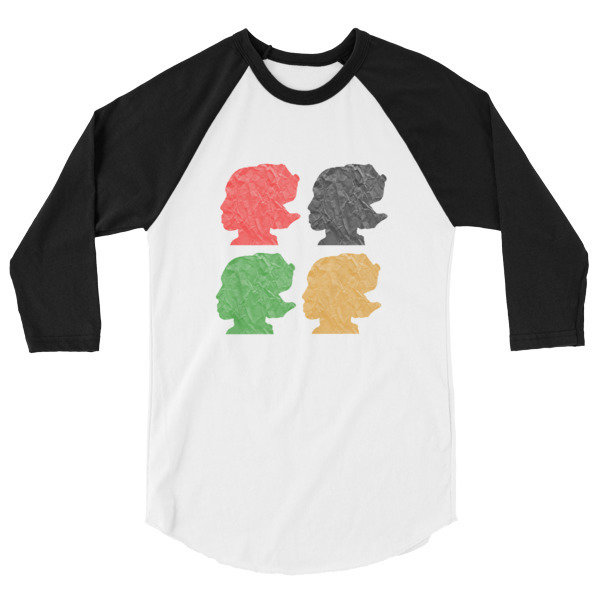 DJ Quartet 3/4 sleeve raglan shirt , Color: White/Black, Size: XS