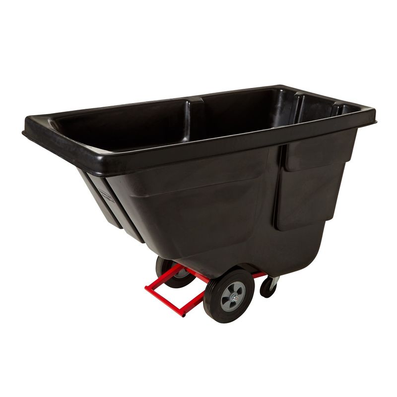 Rubbermaid Utility Tilt Truck 29X60X38.5 IN 0.5 Cubic Yard 450 LB Black Red Resin FDA Approved Rotomolded 1/Each Rubbermaid Utility Tilt Truck 29X60X38.5 IN 0.5 Cubic Yard 450 LB Black Red Resin FDA Approved Rotomolded 1/Each