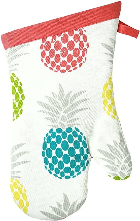 Oven Mitt Designer Print 100% Cotton, Color: Pineapple Medley