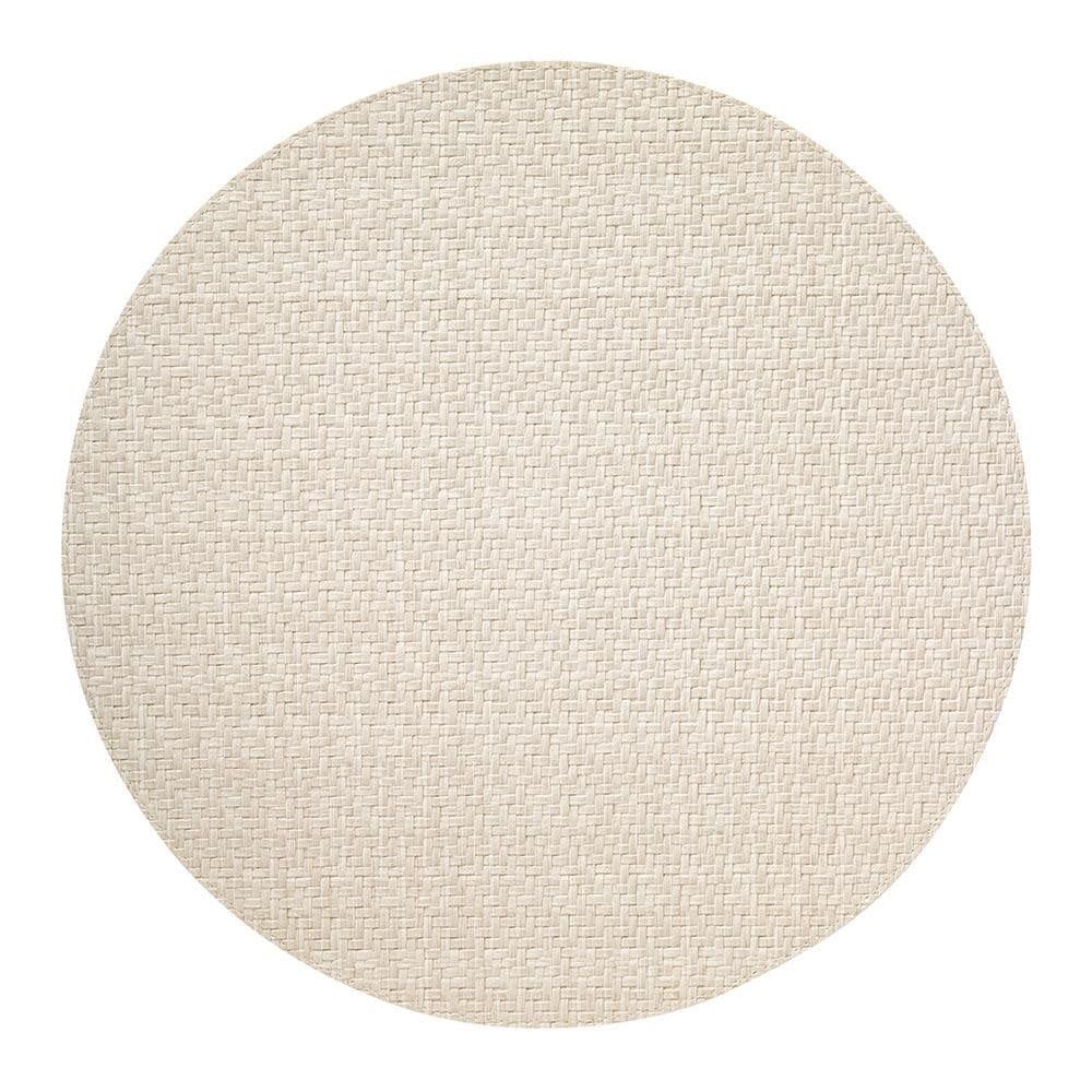 Wicker Placemat 15" Round Set of 4, Color: Cream