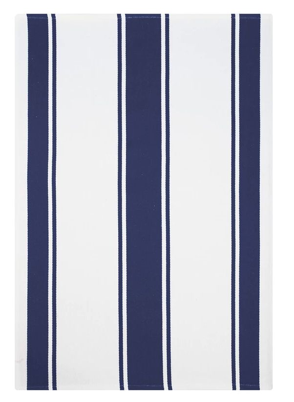 Classic Stripe 100% Cotton Towel, Color: Ink Blue