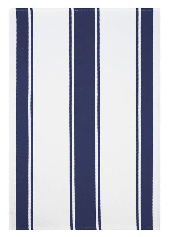 Classic Stripe 100% Cotton Towel, Color: Ink Blue