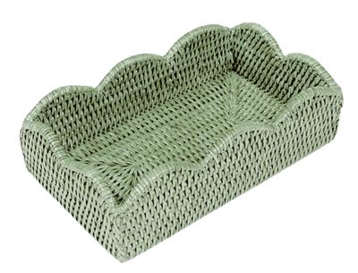 Rattan Scallop Guest Towel Holder