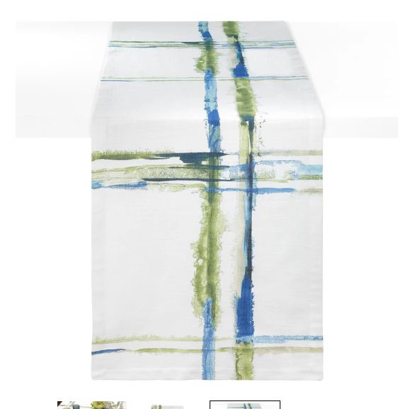 Abstract Grid 90" Runner, Color: Seagreen