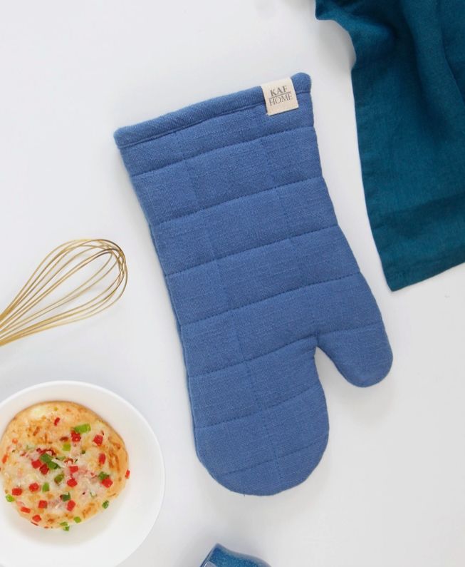 Monaco Quilted Oven Mitt, Color: Dutch Blue