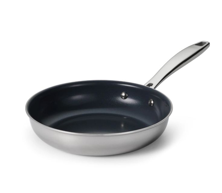 Tri-Ply Clad Ceramic Fry Pan, Size: 8"