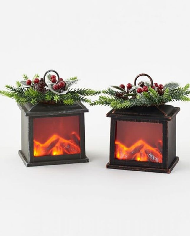 Mini Fire Light Lantern Ornament