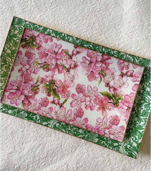 Decoupage Tray , Color: Cherry Blossom, Size: Mini 4" x 6"