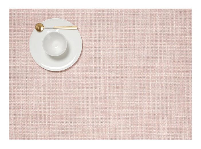 Mini Basketweave Rectangle Placemat, Color: Blush
