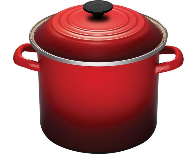 Enameled Stockpot, Color: Cerise, Size: 8 Qt