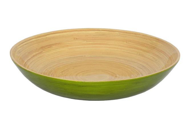 Bamboo Fruit Bowl 11.8"x2", Color: Grass Green