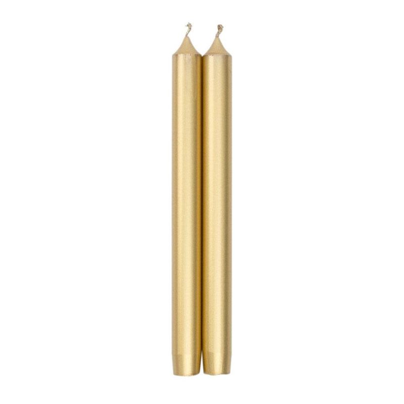 Straight Taper 10" Candles in Gold - 2 Candles Per Package