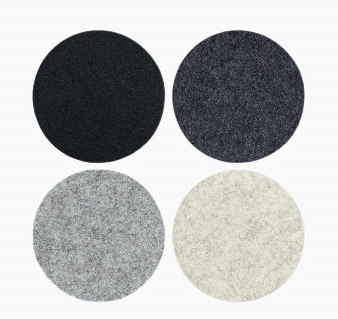 Bierfilzl Merino Wool Felt Round Coaster Multi 4 Pack