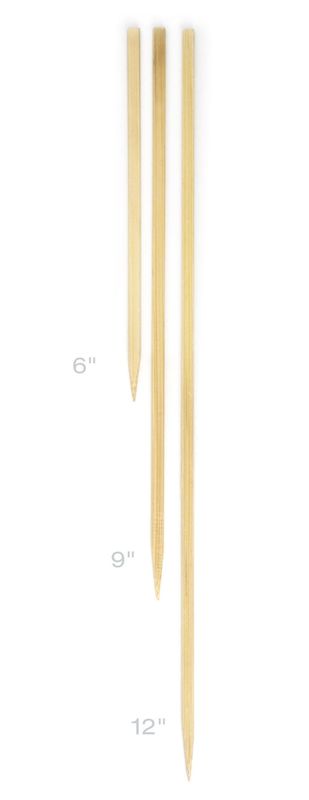 Flat Bamboo Skewers 6" 50 count pack